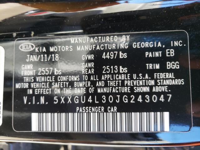 Photo 11 VIN: 5XXGU4L30JG243047 - KIA OPTIMA EX 