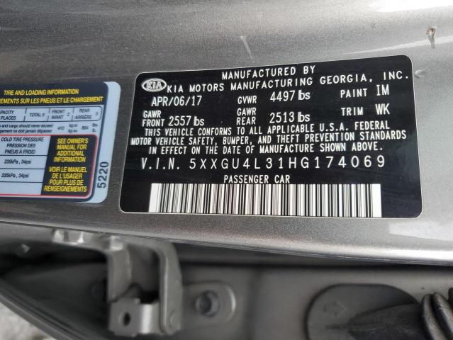 Photo 11 VIN: 5XXGU4L31HG174069 - KIA OPTIMA 