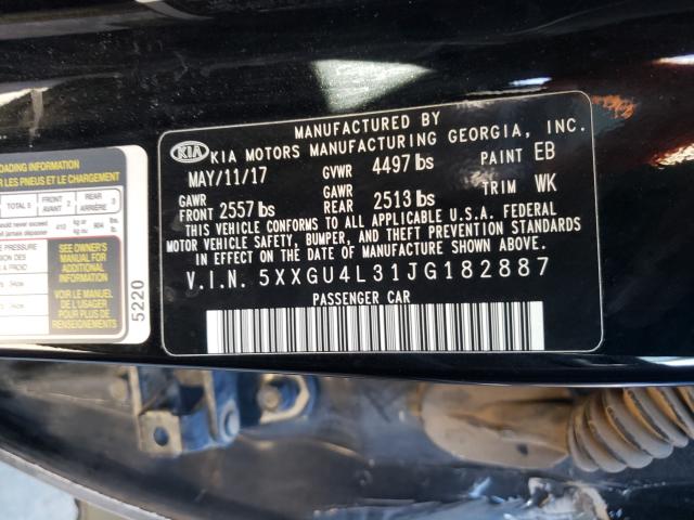 Photo 9 VIN: 5XXGU4L31JG182887 - KIA OPTIMA EX 