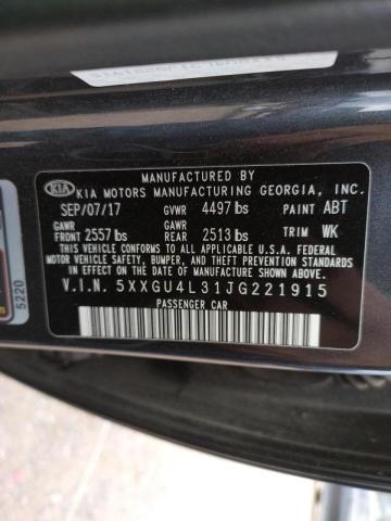 Photo 11 VIN: 5XXGU4L31JG221915 - KIA OPTIMA EX 