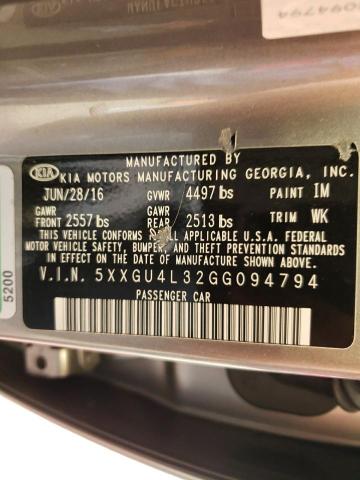 Photo 11 VIN: 5XXGU4L32GG094794 - KIA OPTIMA EX 