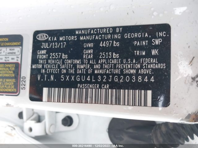 Photo 8 VIN: 5XXGU4L32JG203844 - KIA OPTIMA 