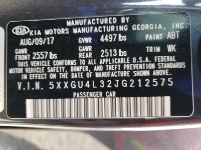 Photo 11 VIN: 5XXGU4L32JG212575 - KIA OPTIMA EX 