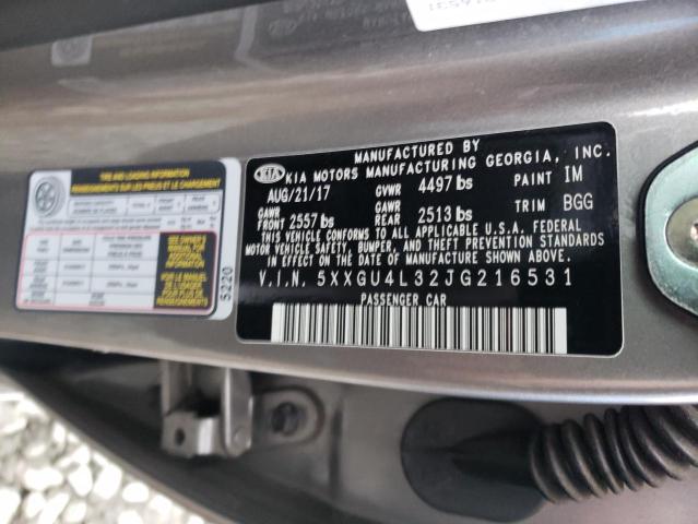 Photo 9 VIN: 5XXGU4L32JG216531 - KIA OPTIMA EX 