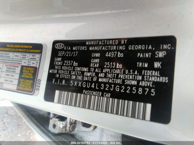 Photo 8 VIN: 5XXGU4L32JG225875 - KIA OPTIMA 