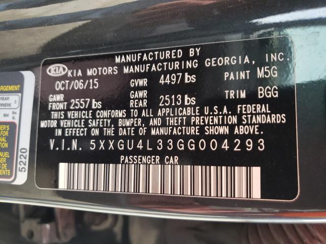 Photo 9 VIN: 5XXGU4L33GG004293 - KIA OPTIMA 