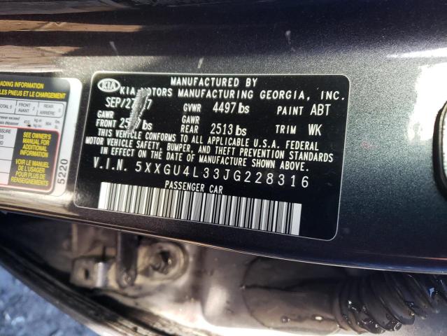 Photo 12 VIN: 5XXGU4L33JG228316 - KIA OPTIMA 