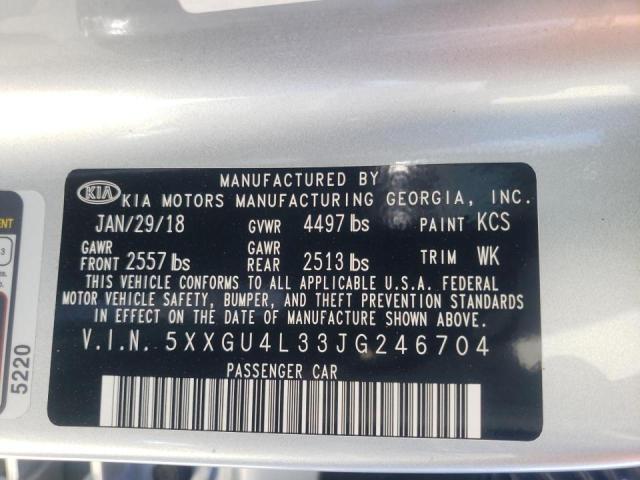 Photo 9 VIN: 5XXGU4L33JG246704 - KIA OPTIMA EX 