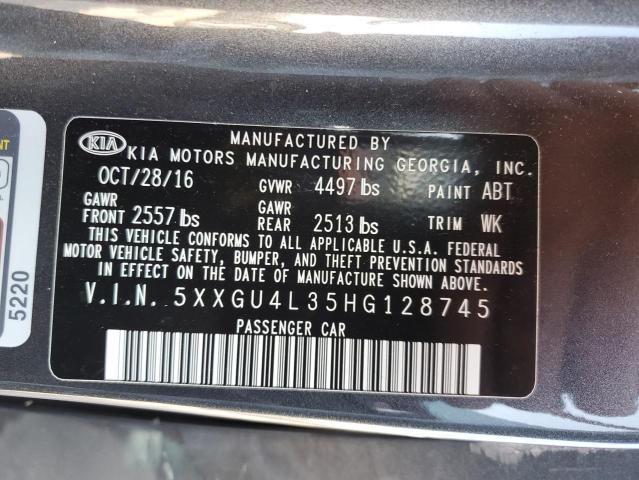 Photo 12 VIN: 5XXGU4L35HG128745 - KIA OPTIMA EX 