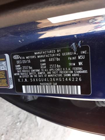 Photo 9 VIN: 5XXGU4L36HG144226 - KIA OPTIMA EX 