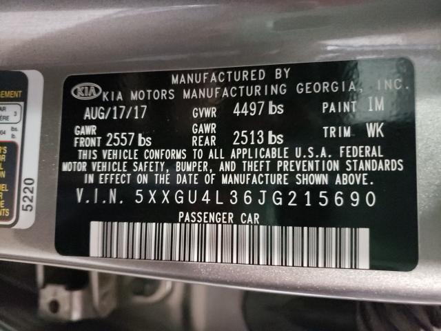 Photo 9 VIN: 5XXGU4L36JG215690 - KIA OPTIMA EX 