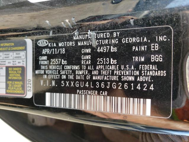 Photo 11 VIN: 5XXGU4L36JG261424 - KIA OPTIMA EX 