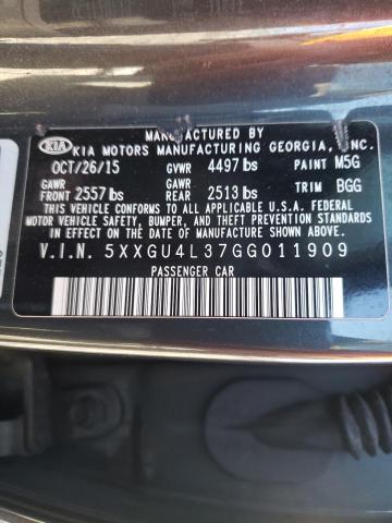 Photo 9 VIN: 5XXGU4L37GG011909 - KIA OPTIMA EX 