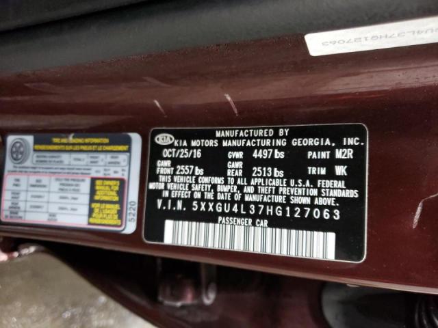 Photo 9 VIN: 5XXGU4L37HG127063 - KIA OPTIMA EX 