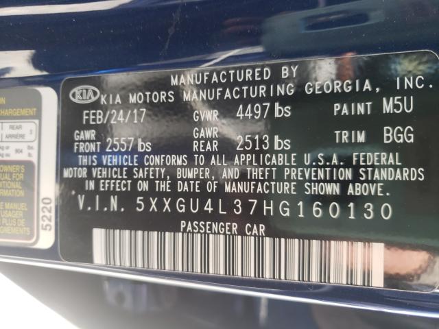 Photo 9 VIN: 5XXGU4L37HG160130 - KIA OPTIMA EX 