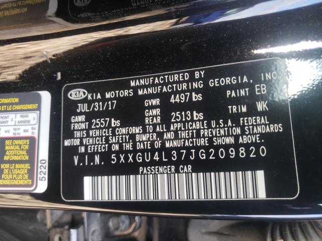 Photo 9 VIN: 5XXGU4L37JG209820 - KIA OPTIMA EX 