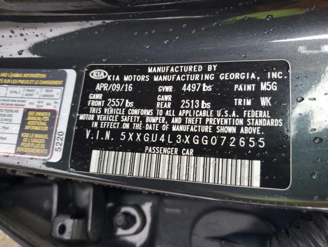 Photo 9 VIN: 5XXGU4L3XGG072655 - KIA OPTIMA EX 