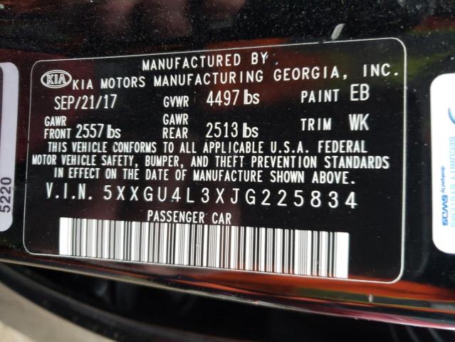 Photo 11 VIN: 5XXGU4L3XJG225834 - KIA OPTIMA EX 