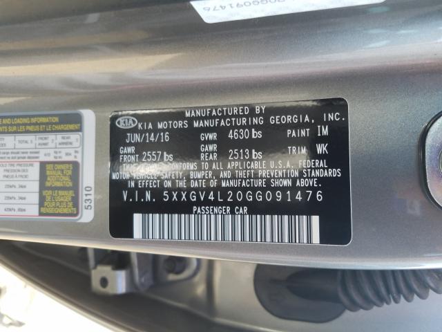 Photo 9 VIN: 5XXGV4L20GG091476 - KIA OPTIMA SXL 