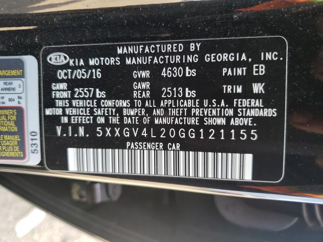 Photo 9 VIN: 5XXGV4L20GG121155 - KIA OPTIMA SXL 