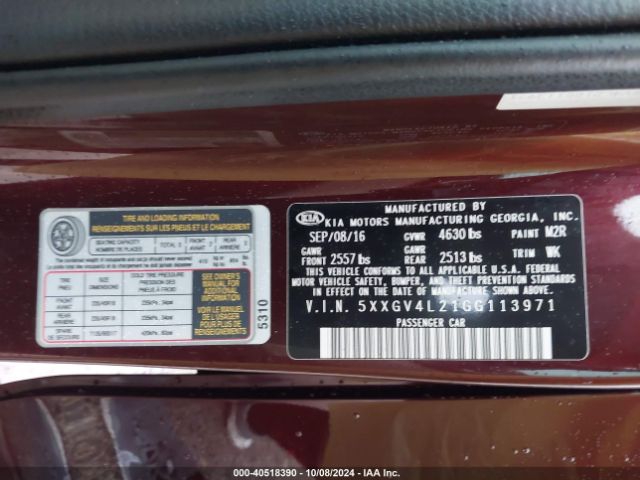 Photo 8 VIN: 5XXGV4L21GG113971 - KIA OPTIMA 