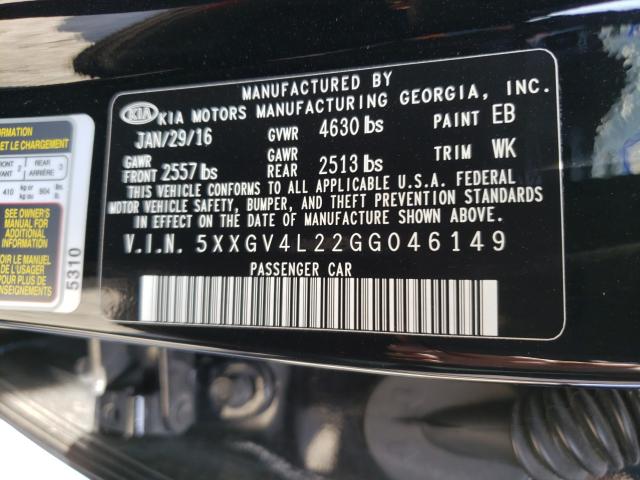 Photo 9 VIN: 5XXGV4L22GG046149 - KIA OPTIMA SXL 