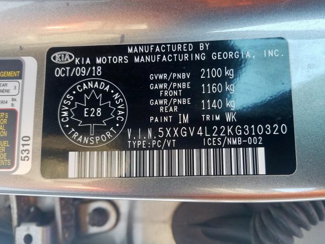 Photo 9 VIN: 5XXGV4L22KG310320 - KIA OPTIMA SXL 