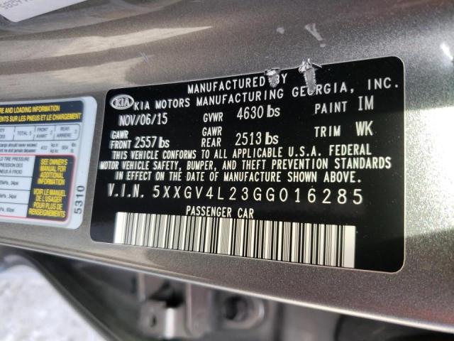 Photo 9 VIN: 5XXGV4L23GG016285 - KIA OPTIMA SXL 