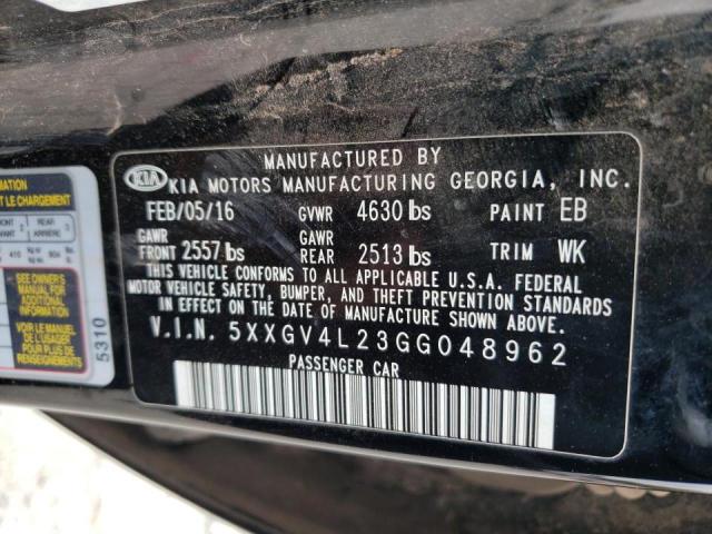 Photo 9 VIN: 5XXGV4L23GG048962 - KIA OPTIMA SXL 