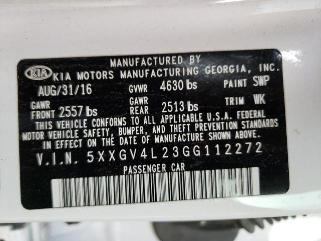 Photo 9 VIN: 5XXGV4L23GG112272 - KIA OPTIMA SXL 