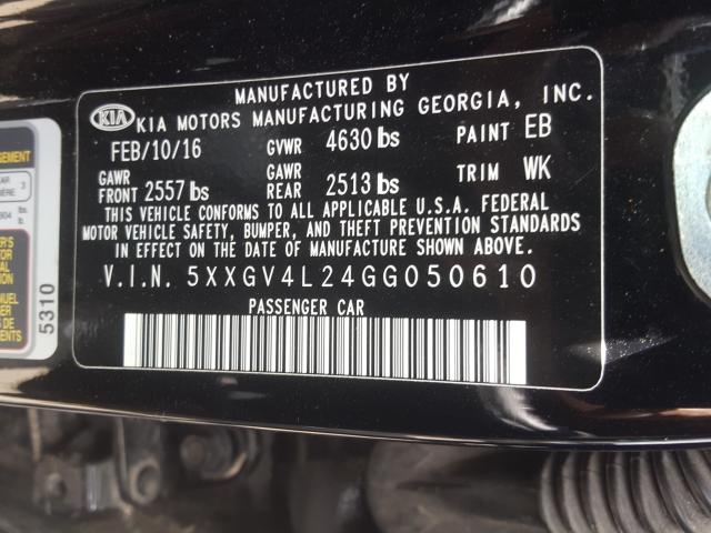 Photo 9 VIN: 5XXGV4L24GG050610 - KIA OPTIMA SXL 