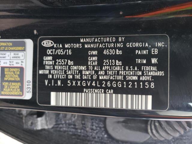 Photo 9 VIN: 5XXGV4L26GG121158 - KIA OPTIMA SXL 