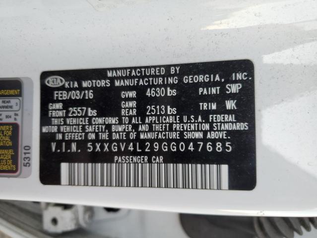 Photo 11 VIN: 5XXGV4L29GG047685 - KIA OPTIMA SXL 