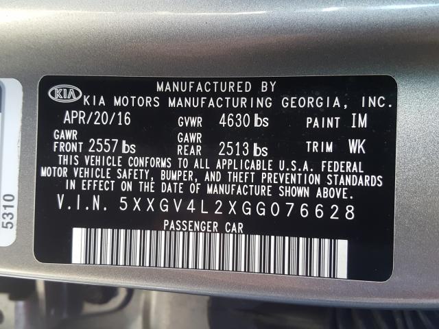 Photo 9 VIN: 5XXGV4L2XGG076628 - KIA OPTIMA SXL 