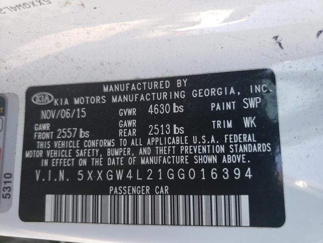 Photo 9 VIN: 5XXGW4L21GG016394 - KIA OPTIMA SX 