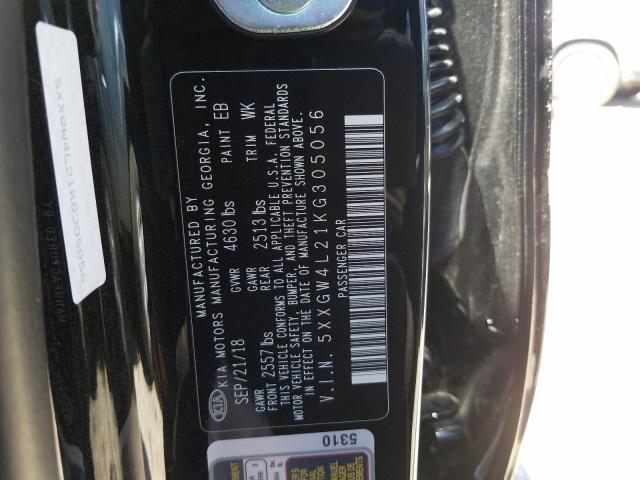 Photo 9 VIN: 5XXGW4L21KG305056 - KIA OPTIMA SX 