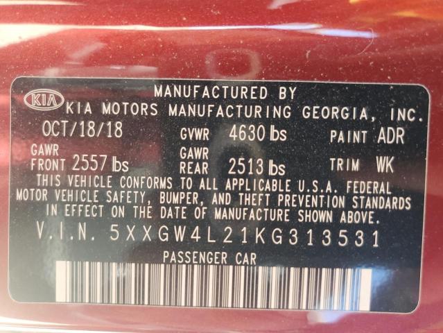 Photo 11 VIN: 5XXGW4L21KG313531 - KIA OPTIMA SX 