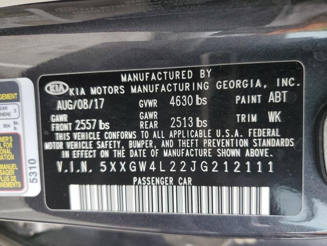 Photo 11 VIN: 5XXGW4L22JG212111 - KIA OPTIMA SX 