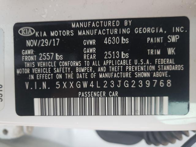 Photo 9 VIN: 5XXGW4L23JG239768 - KIA OPTIMA 