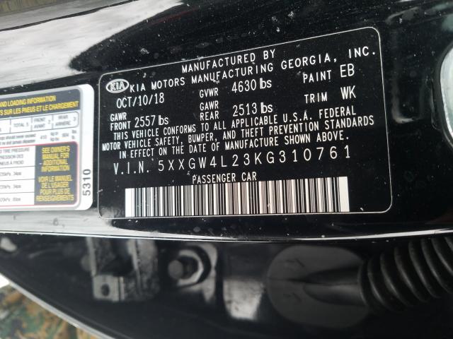 Photo 9 VIN: 5XXGW4L23KG310761 - KIA OPTIMA SX 