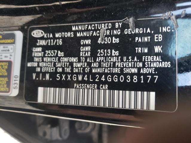 Photo 9 VIN: 5XXGW4L24GG038177 - KIA OPTIMA SX 