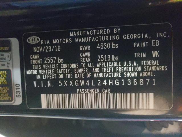 Photo 11 VIN: 5XXGW4L24HG136871 - KIA OPTIMA SX 