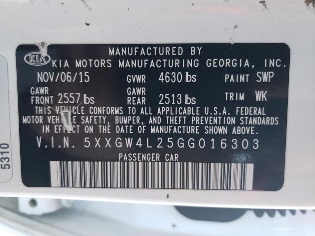 Photo 11 VIN: 5XXGW4L25GG016303 - KIA OPTIMA SX 