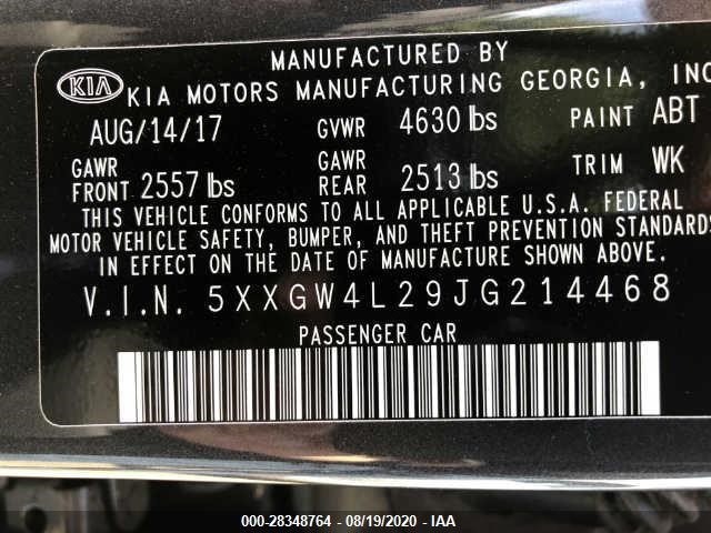 Photo 8 VIN: 5XXGW4L29JG214468 - KIA OPTIMA 