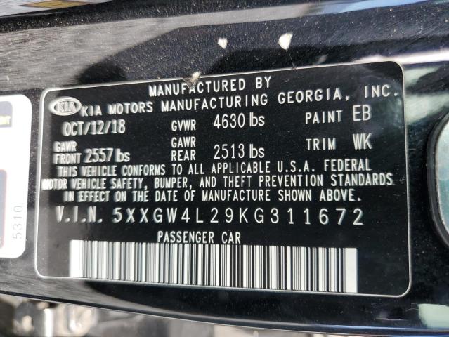 Photo 12 VIN: 5XXGW4L29KG311672 - KIA OPTIMA SX 