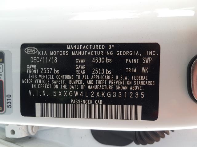 Photo 9 VIN: 5XXGW4L2XKG331235 - KIA OPTIMA SX 