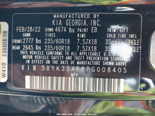 Photo 8 VIN: 5XYK33AF8PG008405 - KIA SPORTAGE 