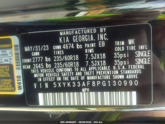 Photo 8 VIN: 5XYK33AF8PG130990 - KIA SPORTAGE 