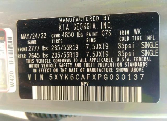 Photo 8 VIN: 5XYK6CAFXPG030137 - KIA SPORTAGE 