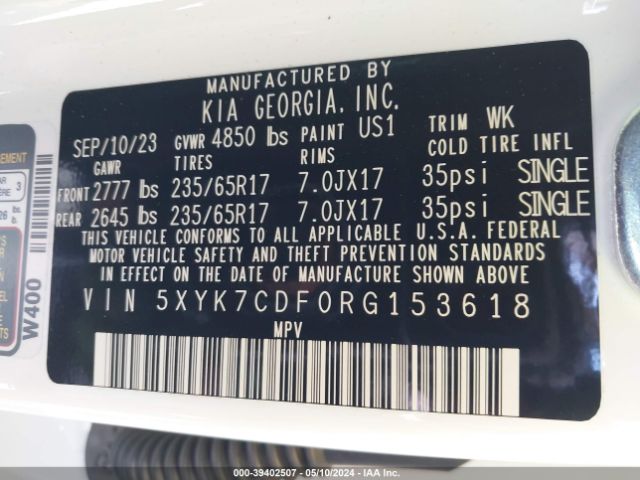 Photo 8 VIN: 5XYK7CDF0RG153618 - KIA SPORTAGE 